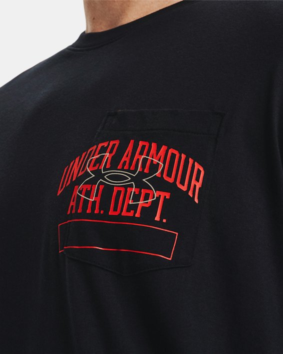 男士UA Athletic Department Pocket T恤, Black, pdpMainDesktop image number 3